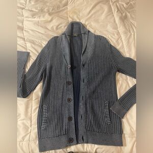Express Stylish Gray & blue Ribbed Cardigan